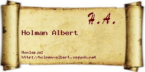 Holman Albert névjegykártya